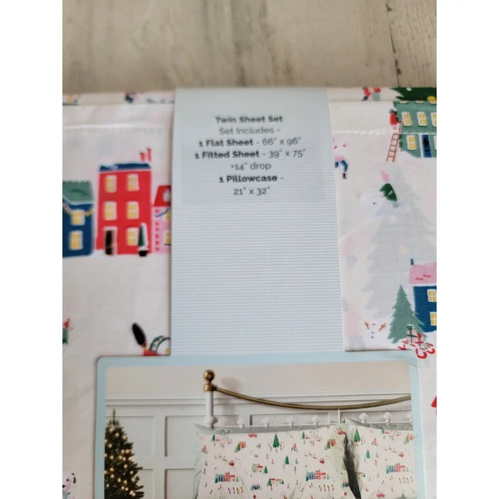 Cath Kidston London theme twin NEW‎ bedsheet set Xmas home decor santa